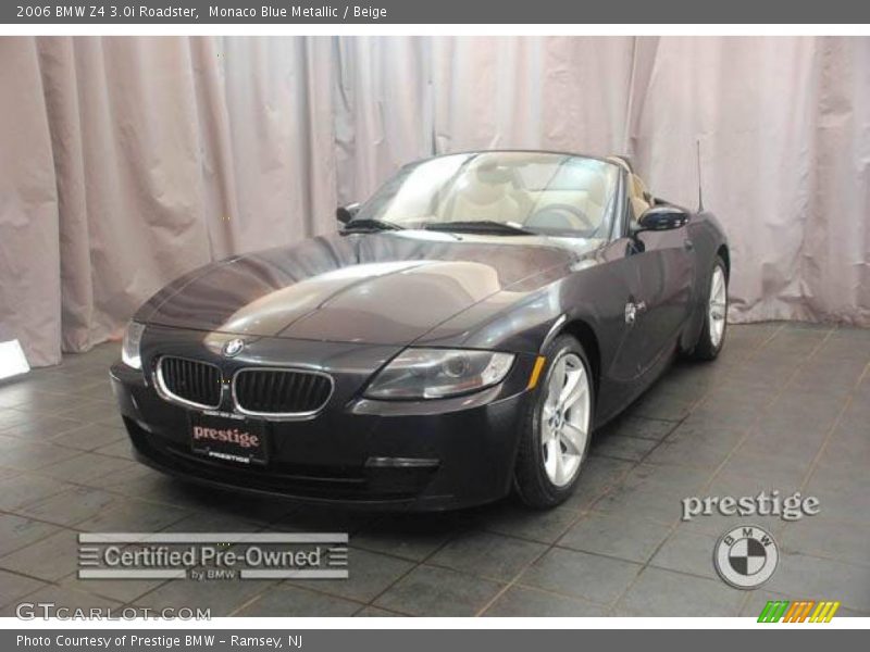 Monaco Blue Metallic / Beige 2006 BMW Z4 3.0i Roadster