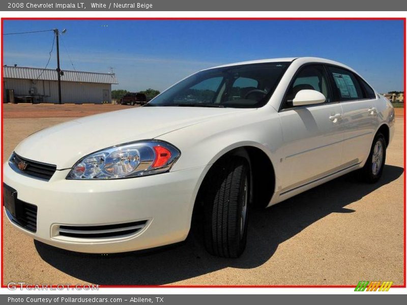 White / Neutral Beige 2008 Chevrolet Impala LT