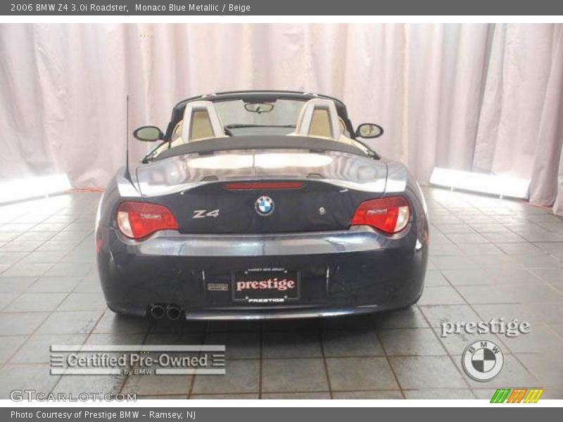 Monaco Blue Metallic / Beige 2006 BMW Z4 3.0i Roadster