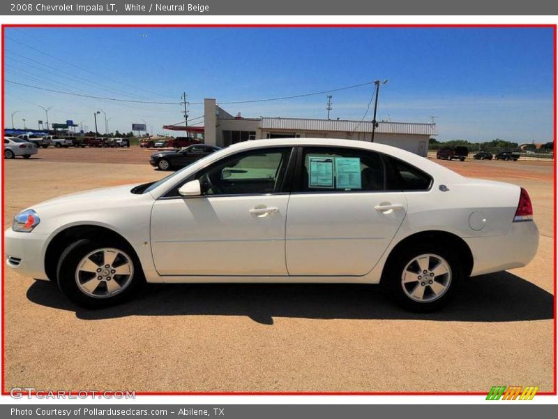 White / Neutral Beige 2008 Chevrolet Impala LT