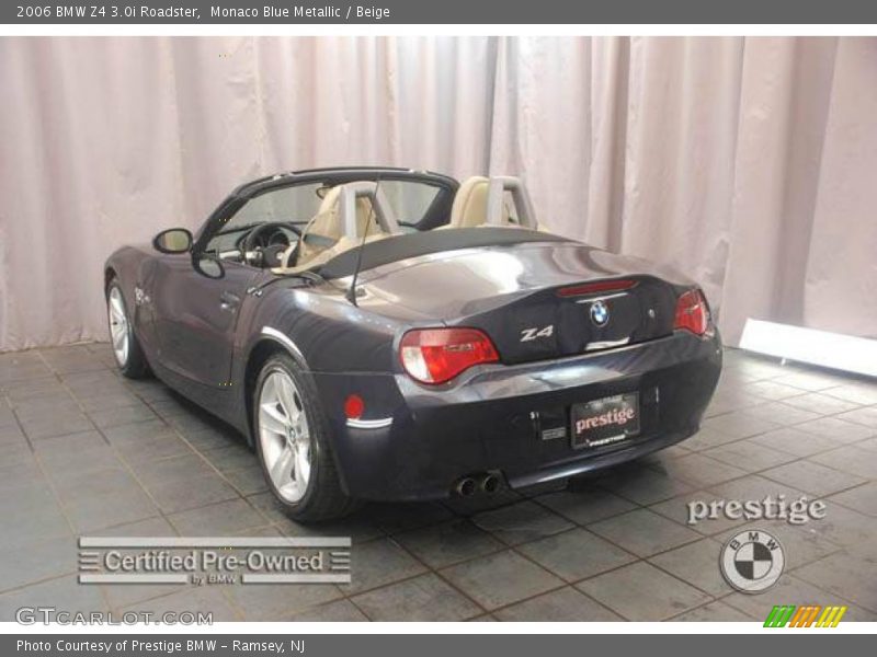 Monaco Blue Metallic / Beige 2006 BMW Z4 3.0i Roadster