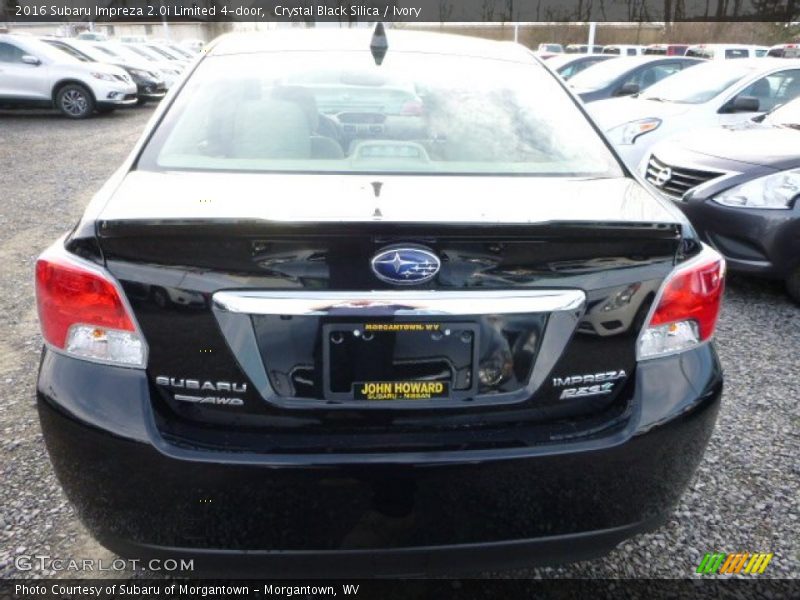 Crystal Black Silica / Ivory 2016 Subaru Impreza 2.0i Limited 4-door
