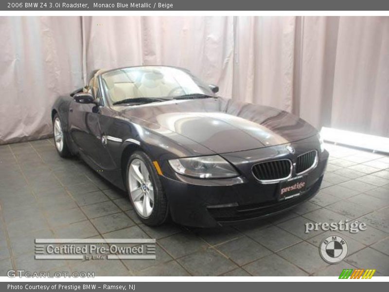 Monaco Blue Metallic / Beige 2006 BMW Z4 3.0i Roadster