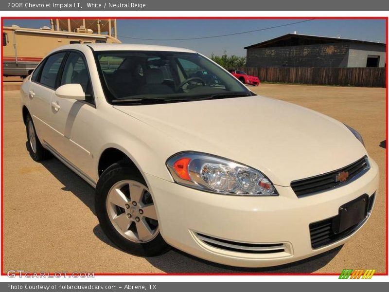White / Neutral Beige 2008 Chevrolet Impala LT