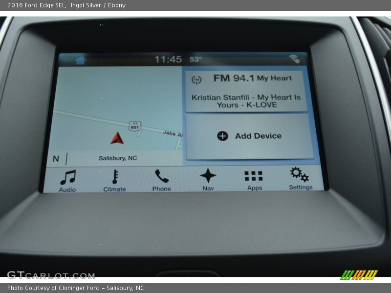 Ingot Silver / Ebony 2016 Ford Edge SEL