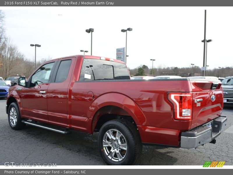 Ruby Red / Medium Earth Gray 2016 Ford F150 XLT SuperCab