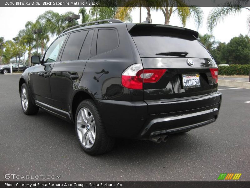 Black Sapphire Metallic / Black 2006 BMW X3 3.0i