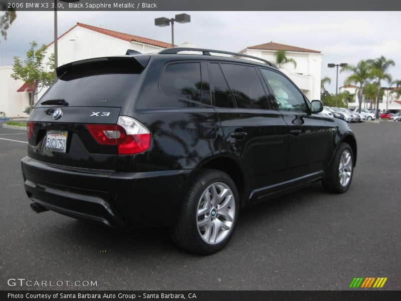 Black Sapphire Metallic / Black 2006 BMW X3 3.0i