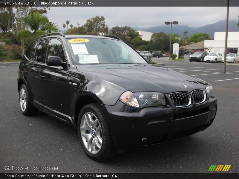 Black Sapphire Metallic / Black 2006 BMW X3 3.0i