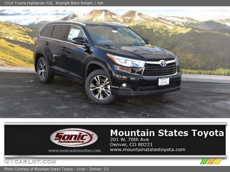 Midnight Black Metallic / Ash 2016 Toyota Highlander XLE