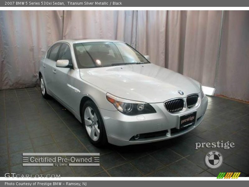 Titanium Silver Metallic / Black 2007 BMW 5 Series 530xi Sedan