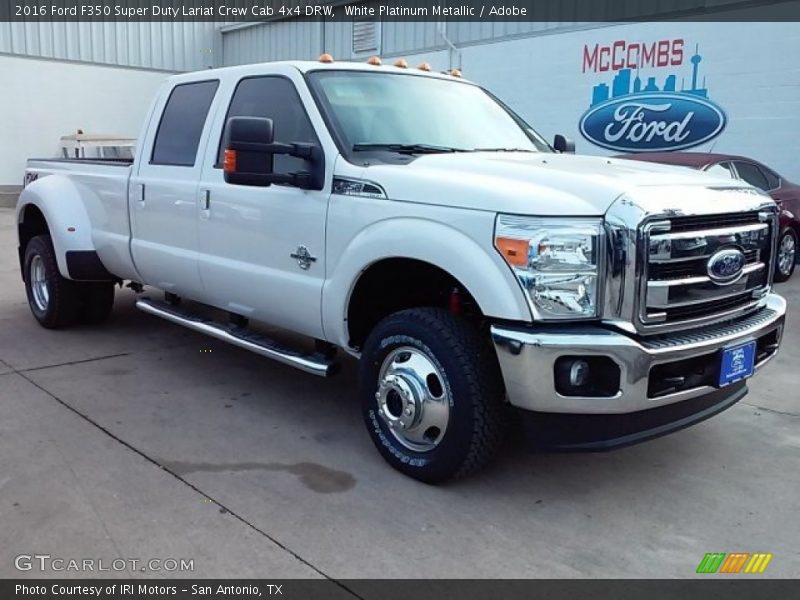 White Platinum Metallic / Adobe 2016 Ford F350 Super Duty Lariat Crew Cab 4x4 DRW