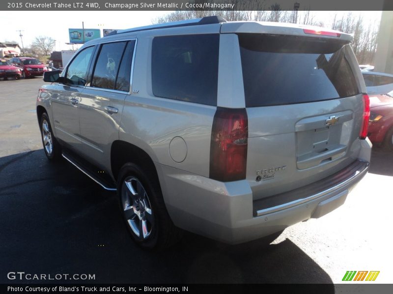 Champagne Silver Metallic / Cocoa/Mahogany 2015 Chevrolet Tahoe LTZ 4WD