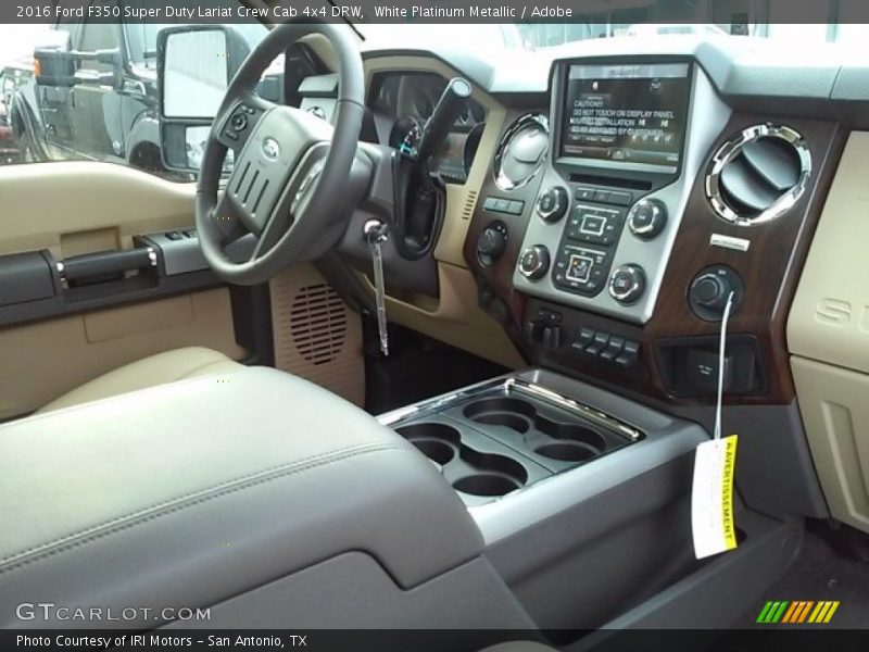 White Platinum Metallic / Adobe 2016 Ford F350 Super Duty Lariat Crew Cab 4x4 DRW