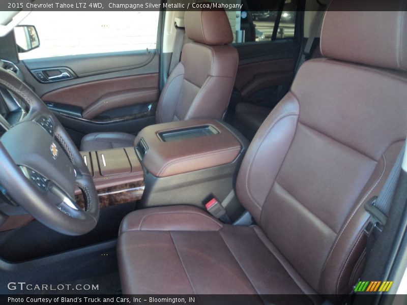 Champagne Silver Metallic / Cocoa/Mahogany 2015 Chevrolet Tahoe LTZ 4WD