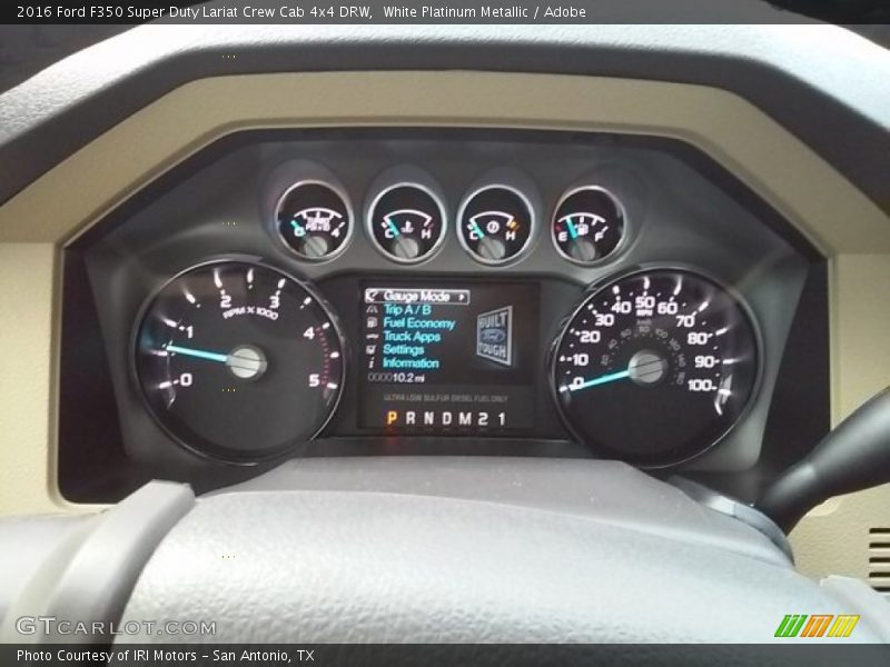 White Platinum Metallic / Adobe 2016 Ford F350 Super Duty Lariat Crew Cab 4x4 DRW