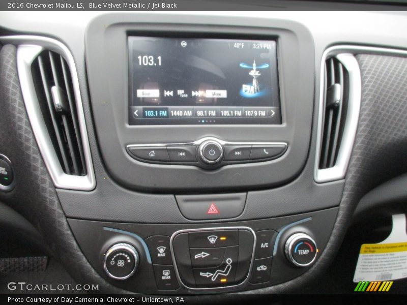 Blue Velvet Metallic / Jet Black 2016 Chevrolet Malibu LS