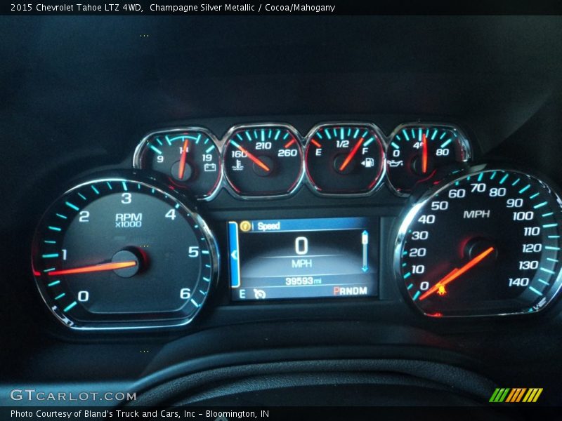 Champagne Silver Metallic / Cocoa/Mahogany 2015 Chevrolet Tahoe LTZ 4WD