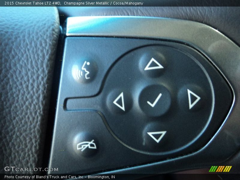 Champagne Silver Metallic / Cocoa/Mahogany 2015 Chevrolet Tahoe LTZ 4WD