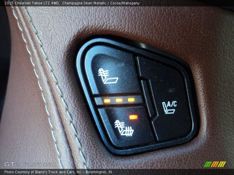 Champagne Silver Metallic / Cocoa/Mahogany 2015 Chevrolet Tahoe LTZ 4WD