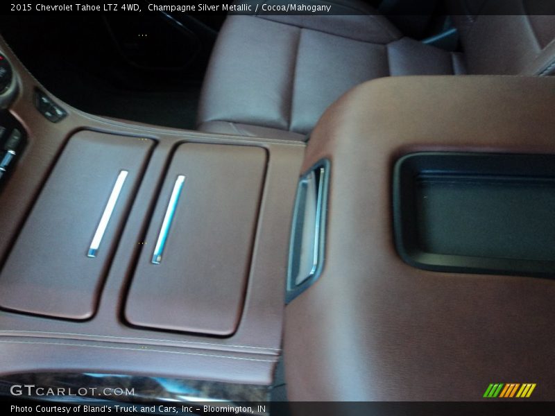 Champagne Silver Metallic / Cocoa/Mahogany 2015 Chevrolet Tahoe LTZ 4WD
