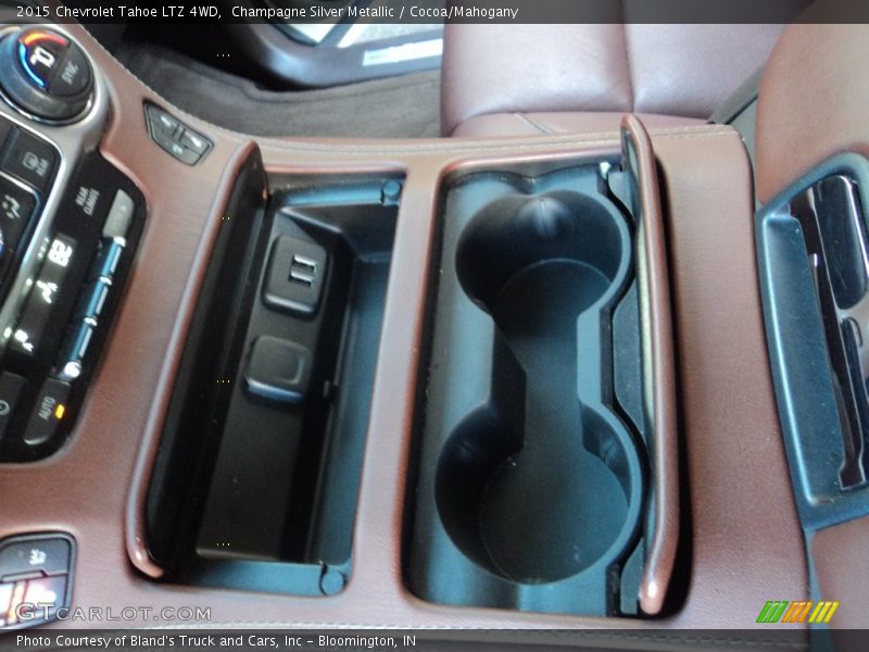 Champagne Silver Metallic / Cocoa/Mahogany 2015 Chevrolet Tahoe LTZ 4WD