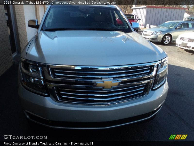 Champagne Silver Metallic / Cocoa/Mahogany 2015 Chevrolet Tahoe LTZ 4WD