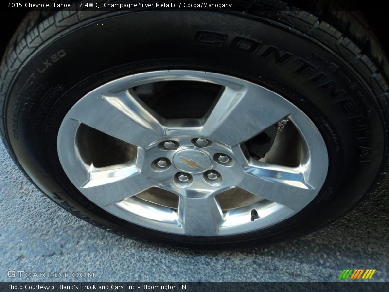 Champagne Silver Metallic / Cocoa/Mahogany 2015 Chevrolet Tahoe LTZ 4WD