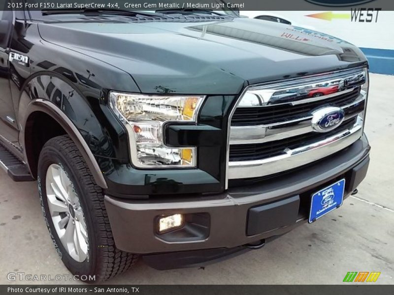 Green Gem Metallic / Medium Light Camel 2015 Ford F150 Lariat SuperCrew 4x4