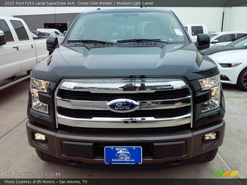 Green Gem Metallic / Medium Light Camel 2015 Ford F150 Lariat SuperCrew 4x4