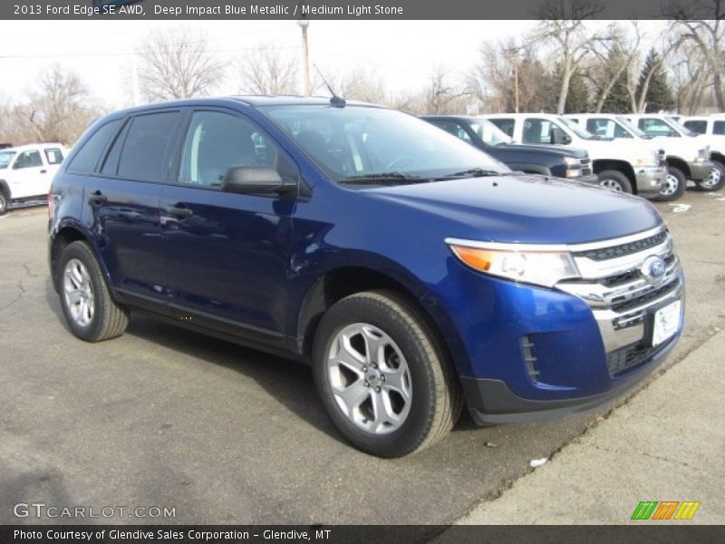 Deep Impact Blue Metallic / Medium Light Stone 2013 Ford Edge SE AWD