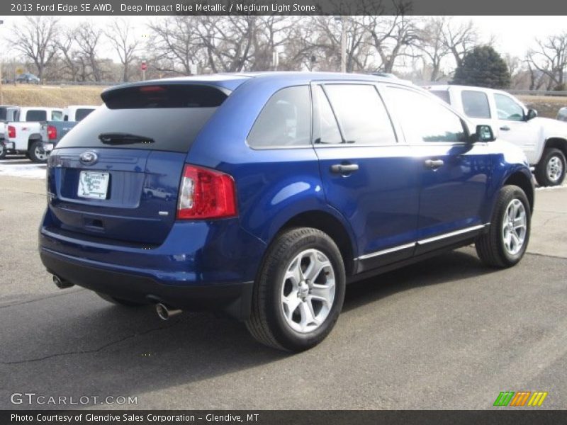 Deep Impact Blue Metallic / Medium Light Stone 2013 Ford Edge SE AWD