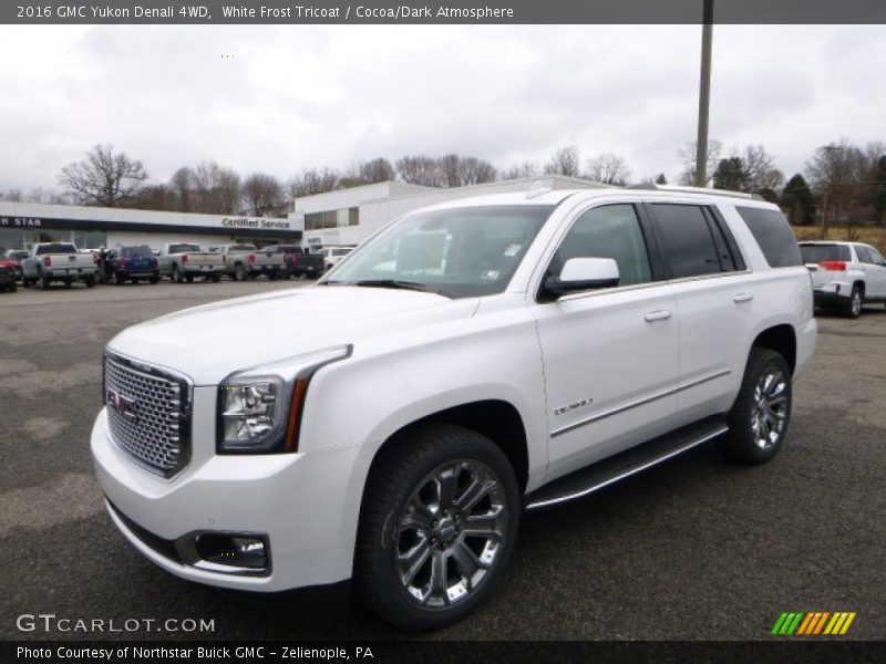 White Frost Tricoat / Cocoa/Dark Atmosphere 2016 GMC Yukon Denali 4WD