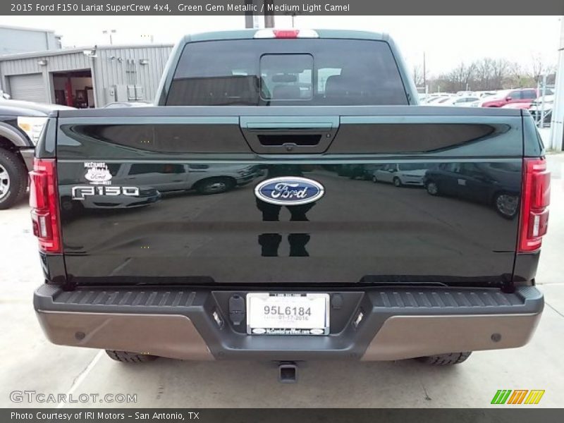 Green Gem Metallic / Medium Light Camel 2015 Ford F150 Lariat SuperCrew 4x4