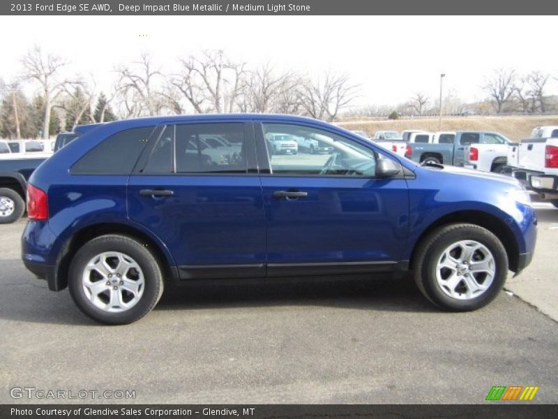 Deep Impact Blue Metallic / Medium Light Stone 2013 Ford Edge SE AWD