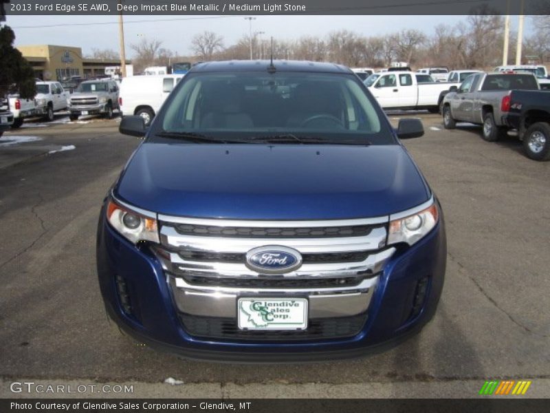 Deep Impact Blue Metallic / Medium Light Stone 2013 Ford Edge SE AWD