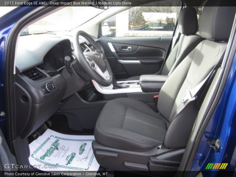 Deep Impact Blue Metallic / Medium Light Stone 2013 Ford Edge SE AWD