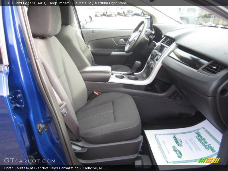 Deep Impact Blue Metallic / Medium Light Stone 2013 Ford Edge SE AWD
