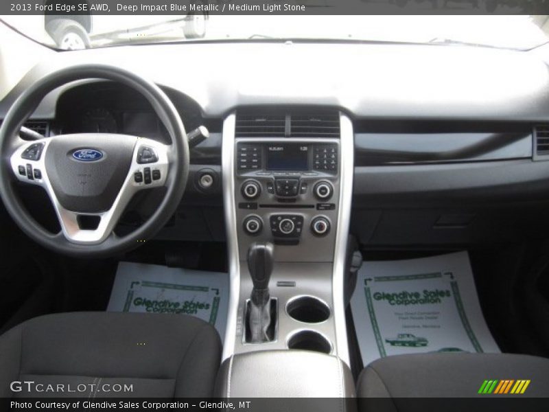 Deep Impact Blue Metallic / Medium Light Stone 2013 Ford Edge SE AWD