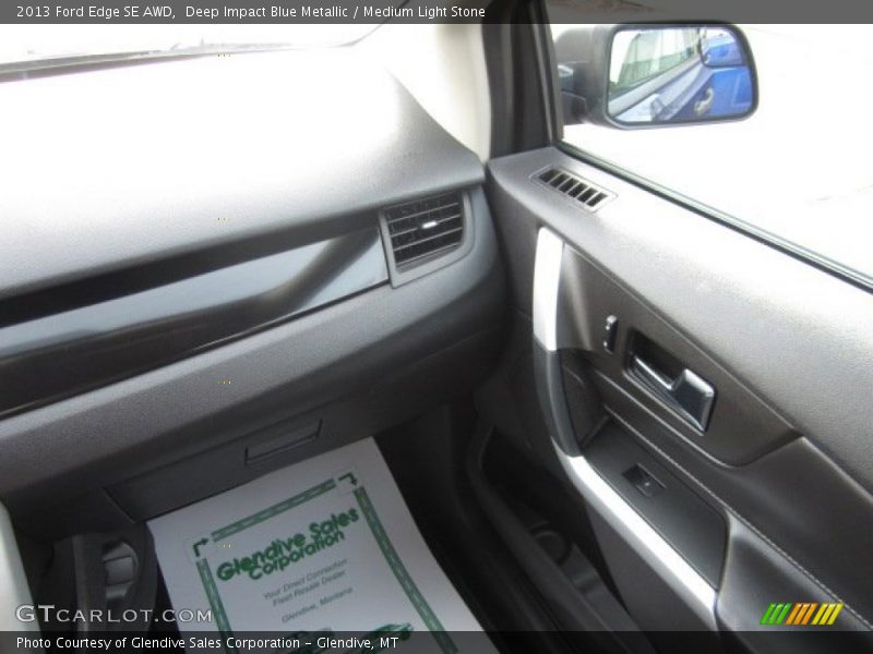 Deep Impact Blue Metallic / Medium Light Stone 2013 Ford Edge SE AWD