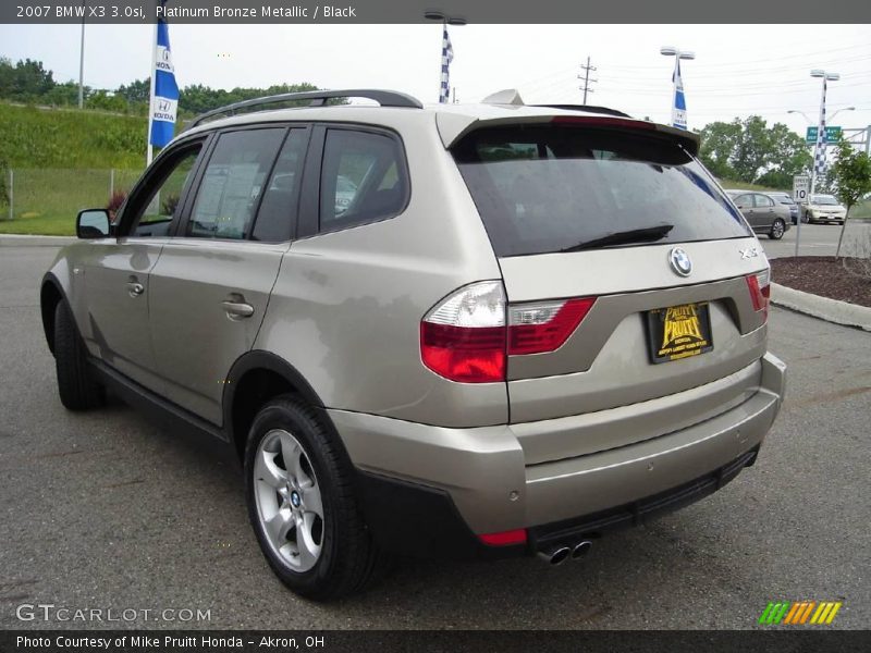 Platinum Bronze Metallic / Black 2007 BMW X3 3.0si