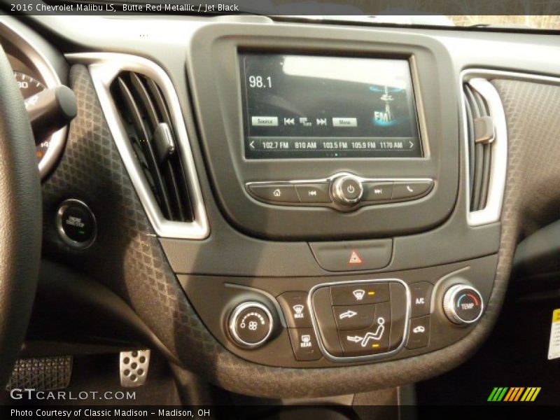Butte Red Metallic / Jet Black 2016 Chevrolet Malibu LS