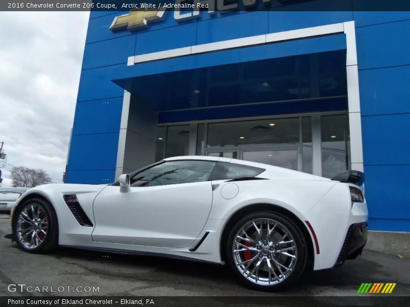 Arctic White / Adrenaline Red 2016 Chevrolet Corvette Z06 Coupe