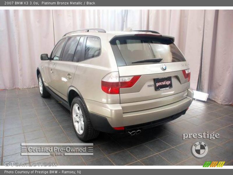Platinum Bronze Metallic / Black 2007 BMW X3 3.0si
