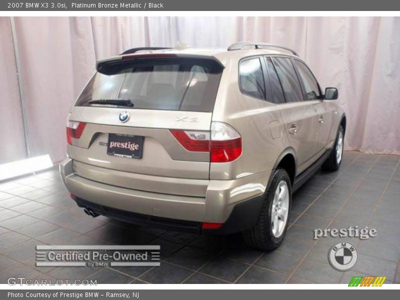 Platinum Bronze Metallic / Black 2007 BMW X3 3.0si