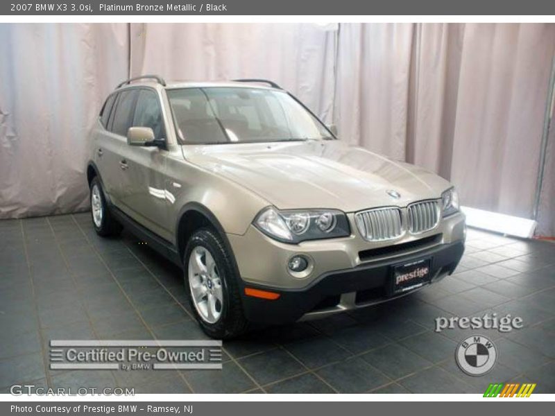 Platinum Bronze Metallic / Black 2007 BMW X3 3.0si