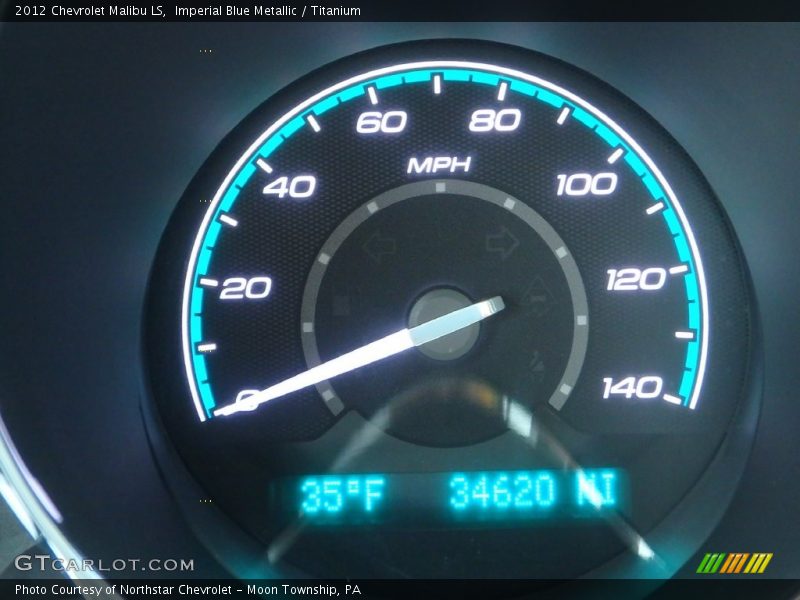 Imperial Blue Metallic / Titanium 2012 Chevrolet Malibu LS