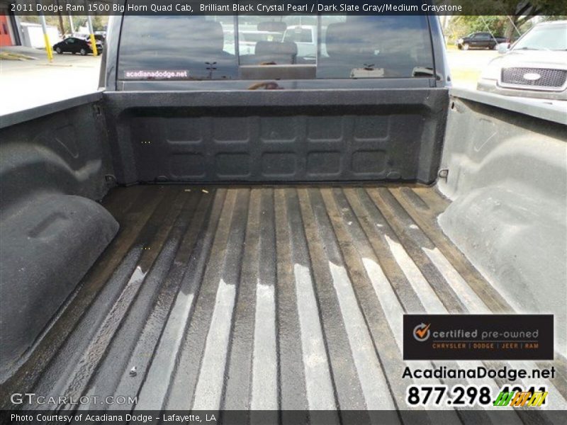 Brilliant Black Crystal Pearl / Dark Slate Gray/Medium Graystone 2011 Dodge Ram 1500 Big Horn Quad Cab
