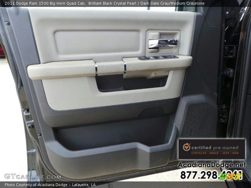 Brilliant Black Crystal Pearl / Dark Slate Gray/Medium Graystone 2011 Dodge Ram 1500 Big Horn Quad Cab