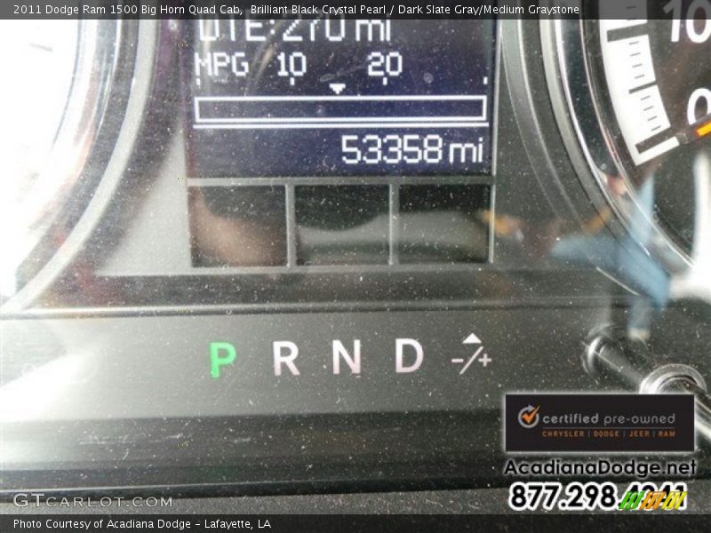 Brilliant Black Crystal Pearl / Dark Slate Gray/Medium Graystone 2011 Dodge Ram 1500 Big Horn Quad Cab